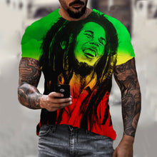 Load image into Gallery viewer, Harajuku 3d T-shirt Bob Marley Print Men's Short-sleeved Summer Casual Breathable Oversized T-shirt Fashion Popular Rapper Top - Larry's Anything Goes