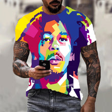 Load image into Gallery viewer, Harajuku 3d T-shirt Bob Marley Print Men's Short-sleeved Summer Casual Breathable Oversized T-shirt Fashion Popular Rapper Top - Larry's Anything Goes