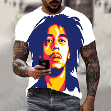Load image into Gallery viewer, Harajuku 3d T-shirt Bob Marley Print Men's Short-sleeved Summer Casual Breathable Oversized T-shirt Fashion Popular Rapper Top - Larry's Anything Goes