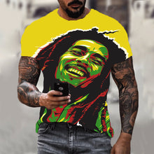 Load image into Gallery viewer, Harajuku 3d T-shirt Bob Marley Print Men's Short-sleeved Summer Casual Breathable Oversized T-shirt Fashion Popular Rapper Top - Larry's Anything Goes