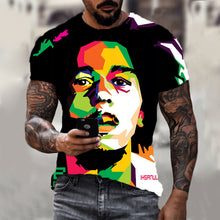 Load image into Gallery viewer, Harajuku 3d T-shirt Bob Marley Print Men's Short-sleeved Summer Casual Breathable Oversized T-shirt Fashion Popular Rapper Top - Larry's Anything Goes