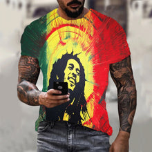 Load image into Gallery viewer, Harajuku 3d T-shirt Bob Marley Print Men's Short-sleeved Summer Casual Breathable Oversized T-shirt Fashion Popular Rapper Top - Larry's Anything Goes