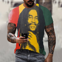 Load image into Gallery viewer, Harajuku 3d T-shirt Bob Marley Print Men's Short-sleeved Summer Casual Breathable Oversized T-shirt Fashion Popular Rapper Top - Larry's Anything Goes
