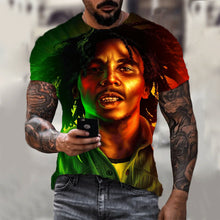 Load image into Gallery viewer, Harajuku 3d T-shirt Bob Marley Print Men's Short-sleeved Summer Casual Breathable Oversized T-shirt Fashion Popular Rapper Top - Larry's Anything Goes
