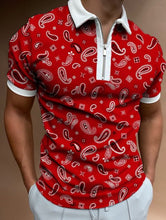 Load image into Gallery viewer, New Summer High Quality Men Polo Shirts High Street Print Casual Short Sleeve Mens Shirts Turn-Down Collar Zipper Polo Shirt Men - Larry's Anything Goes