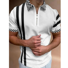 Load image into Gallery viewer, New Summer High Quality Men Polo Shirts High Street Print Casual Short Sleeve Mens Shirts Turn-Down Collar Zipper Polo Shirt Men - Larry's Anything Goes