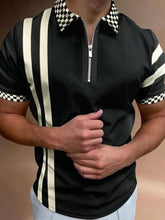 Load image into Gallery viewer, New Summer High Quality Men Polo Shirts High Street Print Casual Short Sleeve Mens Shirts Turn-Down Collar Zipper Polo Shirt Men - Larry's Anything Goes