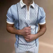 Load image into Gallery viewer, New Summer High Quality Men Polo Shirts High Street Print Casual Short Sleeve Mens Shirts Turn-Down Collar Zipper Polo Shirt Men - Larry's Anything Goes