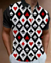 Load image into Gallery viewer, New Summer High Quality Men Polo Shirts High Street Print Casual Short Sleeve Mens Shirts Turn-Down Collar Zipper Polo Shirt Men - Larry's Anything Goes