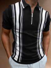 Load image into Gallery viewer, New Summer High Quality Men Polo Shirts High Street Print Casual Short Sleeve Mens Shirts Turn-Down Collar Zipper Polo Shirt Men - Larry's Anything Goes