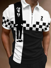 Load image into Gallery viewer, New Summer High Quality Men Polo Shirts High Street Print Casual Short Sleeve Mens Shirts Turn-Down Collar Zipper Polo Shirt Men - Larry's Anything Goes