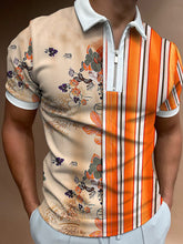Load image into Gallery viewer, New Summer High Quality Men Polo Shirts High Street Print Casual Short Sleeve Mens Shirts Turn-Down Collar Zipper Polo Shirt Men - Larry's Anything Goes