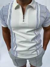 Load image into Gallery viewer, New Summer High Quality Men Polo Shirts High Street Print Casual Short Sleeve Mens Shirts Turn-Down Collar Zipper Polo Shirt Men - Larry's Anything Goes