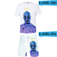 Load image into Gallery viewer, Tupac Amaru Shakur Two Pieces Sets Men 3D T Shirts+Shorts Suit Men Summer Tops Tees Rapper Tupac Fashion T-shirt Men Clothing - Larry's Anything Goes