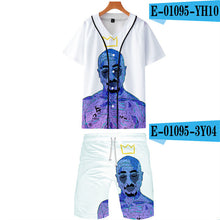 Load image into Gallery viewer, Tupac Amaru Shakur Two Pieces Sets Men 3D T Shirts+Shorts Suit Men Summer Tops Tees Rapper Tupac Fashion T-shirt Men Clothing - Larry's Anything Goes