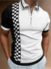 Load image into Gallery viewer, New Summer High Quality Men Polo Shirts High Street Print Casual Short Sleeve Mens Shirts Turn-Down Collar Zipper Polo Shirt Men - Larry's Anything Goes