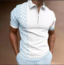 Load image into Gallery viewer, New Summer High Quality Men Polo Shirts High Street Print Casual Short Sleeve Mens Shirts Turn-Down Collar Zipper Polo Shirt Men - Larry's Anything Goes