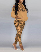 Load image into Gallery viewer, 2021 Tracksuits Women Elegant Two-Pieces Suit Sets Female Stylish Plus Size Greek Fret Print Coat & Pant Zip Sets Joggers Women - Larry's Anything Goes