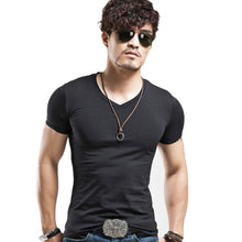 Load image into Gallery viewer, 2022 Brand New Men T Shirt Tops V neck Short Sleeve Tees Men's Fashion Fitness Hot T-shirt For Male Free Shipping Size 5XL - Larry's Anything Goes