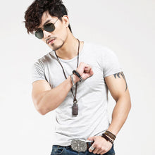 Load image into Gallery viewer, 2022 Brand New Men T Shirt Tops V neck Short Sleeve Tees Men's Fashion Fitness Hot T-shirt For Male Free Shipping Size 5XL - Larry's Anything Goes