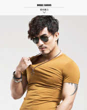 Load image into Gallery viewer, 2022 Brand New Men T Shirt Tops V neck Short Sleeve Tees Men's Fashion Fitness Hot T-shirt For Male Free Shipping Size 5XL - Larry's Anything Goes