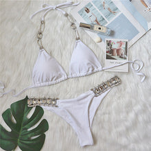 Load image into Gallery viewer, In-X Shiny diamond bikini 2021 Sexy push up halter swimsuit female crystal swimwear women Brazilian biquini Bathing suit new - Larry's Anything Goes