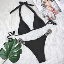 Load image into Gallery viewer, In-X Shiny diamond bikini 2021 Sexy push up halter swimsuit female crystal swimwear women Brazilian biquini Bathing suit new - Larry's Anything Goes