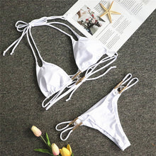 Load image into Gallery viewer, In-X Shiny diamond bikini 2021 Sexy push up halter swimsuit female crystal swimwear women Brazilian biquini Bathing suit new - Larry's Anything Goes