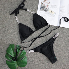 Load image into Gallery viewer, In-X Shiny diamond bikini 2021 Sexy push up halter swimsuit female crystal swimwear women Brazilian biquini Bathing suit new - Larry's Anything Goes