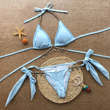 Load image into Gallery viewer, In-X Shiny diamond bikini 2021 Sexy push up halter swimsuit female crystal swimwear women Brazilian biquini Bathing suit new - Larry's Anything Goes