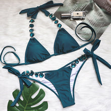 Load image into Gallery viewer, In-X Shiny diamond bikini 2021 Sexy push up halter swimsuit female crystal swimwear women Brazilian biquini Bathing suit new - Larry's Anything Goes