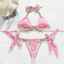 Load image into Gallery viewer, In-X Shiny diamond bikini 2021 Sexy push up halter swimsuit female crystal swimwear women Brazilian biquini Bathing suit new - Larry's Anything Goes