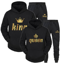 Load image into Gallery viewer, 2022 Fashion Couple Sportwear Set KING or QUEEN Printed Hooded Suits 2PCS Set Hoodie and Pants S-4XL - Larry's Anything Goes