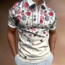 Load image into Gallery viewer, New Summer High Quality Men Polo Shirts High Street Print Casual Short Sleeve Mens Shirts Turn-Down Collar Zipper Polo Shirt Men - Larry's Anything Goes