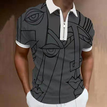 Load image into Gallery viewer, New Summer High Quality Men Polo Shirts High Street Print Casual Short Sleeve Mens Shirts Turn-Down Collar Zipper Polo Shirt Men - Larry's Anything Goes