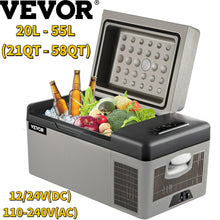 Load image into Gallery viewer, VEVOR Mini Car Refrigerator Fridge Freezer 12V/24V DC 110-240V AC Portable Cooler 20L-55L for Camping Picnic Boating Caravan Bar