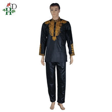 Load image into Gallery viewer, Dashiki mens top pant set 2 pieces outfit set African men clothes 2019 riche african clothing for men dashiki shirt with trouser - Larry's Anything Goes