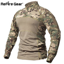 Load image into Gallery viewer, ReFire Gear Tactical Combat Shirt Men Cotton Military Uniform Camouflage T Shirt Multicam US Army Clothes Camo Long Sleeve Shirt - Larry's Anything Goes