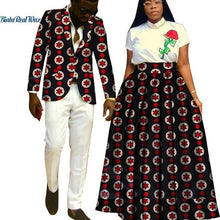 Load image into Gallery viewer, Lover Couples Clothes African Print Tutu Skirts for Women Bazin Riche Mens Jacket Blazer 2 Pieces African Style Clothing WYQ204 - Larry's Anything Goes