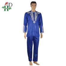 Load image into Gallery viewer, Dashiki mens top pant set 2 pieces outfit set African men clothes 2019 riche african clothing for men dashiki shirt with trouser - Larry&#39;s Anything Goes