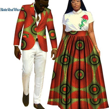 Load image into Gallery viewer, Lover Couples Clothes African Print Tutu Skirts for Women Bazin Riche Mens Jacket Blazer 2 Pieces African Style Clothing WYQ204 - Larry&#39;s Anything Goes