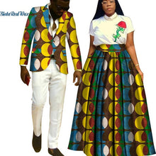 Load image into Gallery viewer, Lover Couples Clothes African Print Tutu Skirts for Women Bazin Riche Mens Jacket Blazer 2 Pieces African Style Clothing WYQ204 - Larry&#39;s Anything Goes