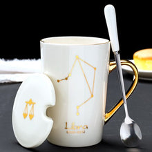 Load image into Gallery viewer, 420ml Simple 12 Constellation Mugs New Bone China Gold-painted Handle Creative Ceramic Mugs Friends Gift Taza Office Coffe Mug - Larry&#39;s Anything Goes