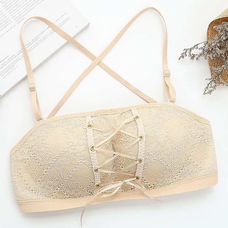 Sexy Women Underwear Lingerie Strapless Bra for Wedding Dress Push Up Lace Invisible Bra Backless Brassiere BH - Larry's Anything Goes