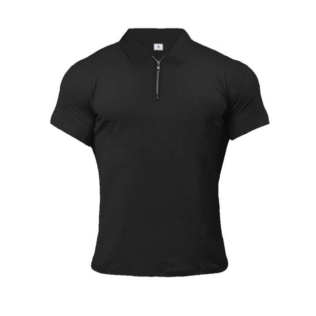 Muscleguys Man Fashion Polo Shirt Casual Fashion Plain Color Short Sleeve High Quality Slim Polo Shirt Men Fitness Polo homme - Larry's Anything Goes