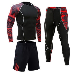 Gym Men's Running Fitness Sportswear Athletic Physical Training Clothes Sports Suits Workout Jogging Rashguard Men's Kit - Larry's Anything Goes