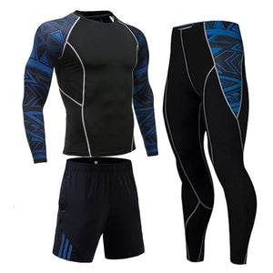 Gym Men's Running Fitness Sportswear Athletic Physical Training Clothes Sports Suits Workout Jogging Rashguard Men's Kit - Larry's Anything Goes