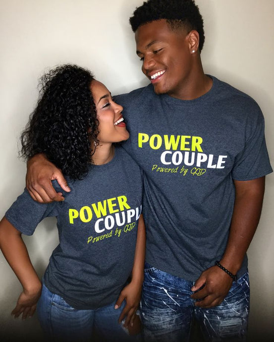 2018 Valentines 's Day Gift Sweet Couple T Shirt Summer Women POWER COUPLE Short Sleeve T Shirts Funny Letter Tee Tops Lover Tee - Larry's Anything Goes