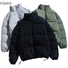 Load image into Gallery viewer, FGKKS Winter New Men Solid Color Parkas Quality Brand Men's Stand Collar Warm Thick Jacket Male Fashion Casual Parka Coat - Larry's Anything Goes