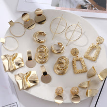 Load image into Gallery viewer, FNIO Fashion Vintage Earrings For Women Big Geometric Statement Gold Metal Drop Earrings 2020 Trendy Earings Jewelry Accessories - Larry's Anything Goes